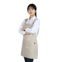 베이직 바리스타 기본형 앞치마 FREE, 베이지