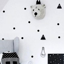 퍼니즈 북유럽 도트 원형 패턴 시트지 2p, 블랙