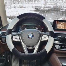 SUV 공용 투웨이 극세사 핸들 커버, 그레이