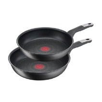 테팔 언리미티드 6X 티타늄 코팅 인덕션 프라이팬 세트 2개, 블랙, 팬 24cm + 28cm
