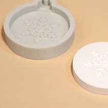 앵글띵 크리스마스 타블렛 실리콘몰드 원형 눈결정