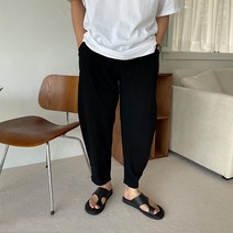 페이퍼먼츠 남성용 빅사이즈 캐주얼 면 마 밴딩 팬츠 13711