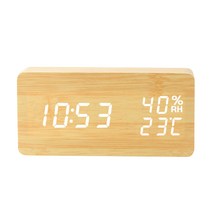 우드 LED 온습도 시계