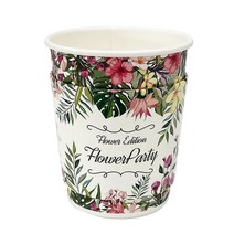 투고팩 플라워파티 종이컵 330ml x 50p + 에어홀더 50p 세트, 1세트