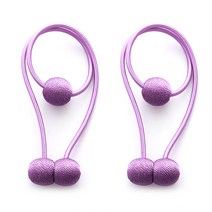 루비코코 귀여운 구슬 자석 커튼타이백, 퍼플, 2개