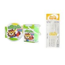 하비클레이 500g x 2p + 점토 도구 5종 세트, 연한연두(클레이)
