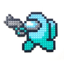 디폼블럭 게임 캐릭터 만들기 세트, 14-28 총 든 임포스터 민트