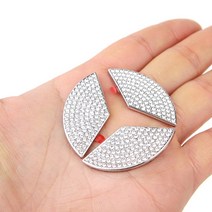 이십이도 차량용 핸들 엠블럼 크리스탈 몰딩 대형, 벤츠 E클래스 W213, 혼합색상