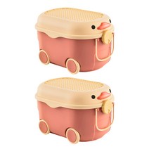 다니즈 꼬꼬블럭 장난감 정리함 2p, 피치핑크