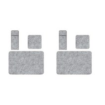 잇곰 심플한 펠트 테이블매트 2p + 컵받침 2p + 식기커버 2p 세트, 라이트그레이, 30 x 45 cm