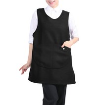 레뷰가운 겨울용 모직 원피스 앞치마 L AE275, 검정, 1개