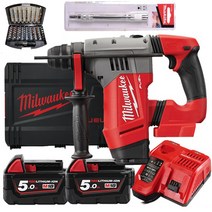 밀워키 SSD Plus 충전 로터릴 함마드릴 M18 CHP-502X + 플렉시블샤프트 B-29088 + 드라이버 비트 55p 풀세트, 1세트