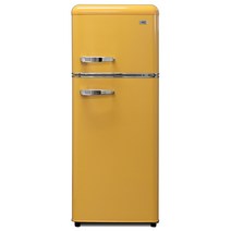 하이얼 레트로 스타일 냉장고 방문설치, 옐로우, HRT118MDY