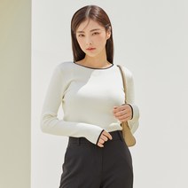 클라비스 여성용 배색 골지 풀오버