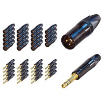 뉴트릭 XLR 캐논 55TRS 케이블 제작용 커넥터 NC3MXX-B 20p + NP3X-B 20p 세트, 블랙 + 골드, NC3MXX-B, NP3X-B