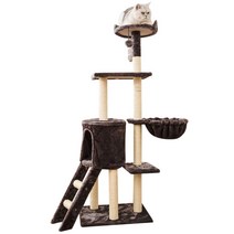 마음이음마켓 고양이 5층 캣타워 50 x 35 x 138 cm, 브라운, 1개