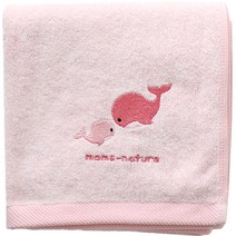 맘스네이처 대나무 아기 목욕타올 특대형 85 x 85 cm, Pink(고래), 1개