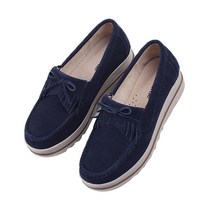 여성용 태슬 리본 통굽 슬립온 7539