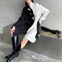 비비에모 유니크 리본라인 셔츠 원피스 00591