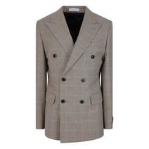 리버클래시 남성용 체크 더블 슬림핏 정장자켓 LHW11756