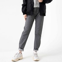 여성용 허리밴딩 기본 스트랩 빅사이즈 면바지