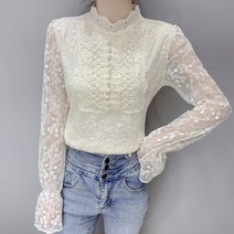 메이첼 루리엘리 레이스 플레어 블라우스 00348