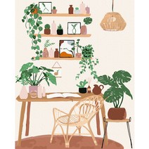 아비람 DIY 명화 그리기 정물 풍경 아트 북유럽 유화 세트, 식물이야기 1