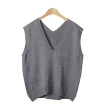 무르디 브이넥 비스코스 니트 베스트 VT710K1B