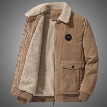 남성용 코듀로이 플러스 벨벳 양모 재킷