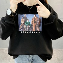 여성용 루즈 프린트 스트릿 맨투맨