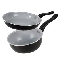 오스벨 세라믹 프라이팬 2종 세트, 혼합색상, 팬 20cm + 웍 20cm