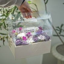 18k 플랜카드 플라워 용돈박스 세트 긴시간 함께, 퍼플