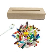 더깔끔 DIY USB 무드등 키트 사각형 + 미니어처 소품 30p, 화이트(USB 무드등), 랜덤발송(미니어처)
