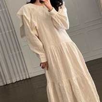 페이퍼먼츠 빅 플레어 네모 카라 캉캉 루즈핏 롱 원피스 01556