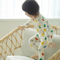 모이앤듀 아동용 베이비덕 40수 텐셀모달 스판 9부 실내복 상하 세트