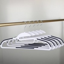 원모아 미끄럼 방지 고급 플라스틱 옷걸이, 네이비, 10개입