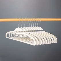 원모아 미끄럼 방지 고급 플라스틱 옷걸이, 화이트, 10개입