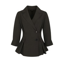 여성용 턱 디테일 페플럼 블라우스 IM4M0BL88340