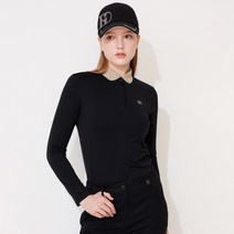 헤지스골프 여성용 페미닌 쉐잎 긴팔 카라티