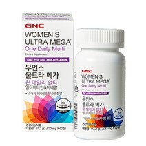 GNC 우먼스 울트라메가 원 데일리 멀티비타민 앤 미네랄 97.2g, 60정, 1개