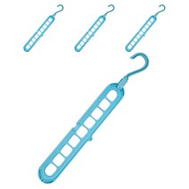 미카엘그라운드 가정용 다기능 접는 다층 옷걸이, 블루, 4개입