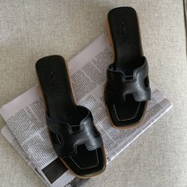여성용 가죽 라인 슬리퍼 3cm
