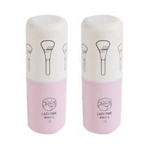 올하이 휴대용 메이크업 브러쉬 보관통, 04 핑크, 2개