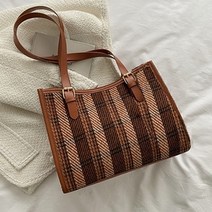 블랙스완 빅체크 숄더가방