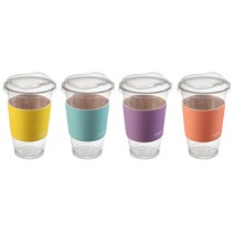 커피촌 PET컵 92mm x 135mm 470ml + 스트로우프리 리드 + 커피한잔 홀더 세트, 100개