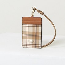 헤지스 체크배색 가죽 카드홀더