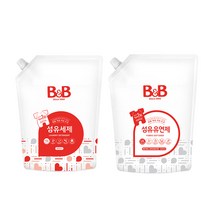 비앤비 유아 섬유유연제 리필 베르가못 1500ml + 섬유세제 리필 1500ml 세트, 1세트