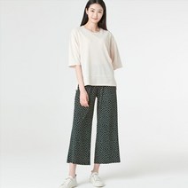 지센 여성용 칠링 프린트 와이드 바지 LCPTM630