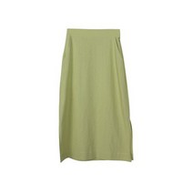 여성용 바젤림 밴딩 트임 린넨 롱 스커트 SK4666K25