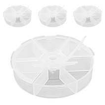 플라스틱 원형 6칸 수납통 77 x 77 x 19 mm, 투명, 4개